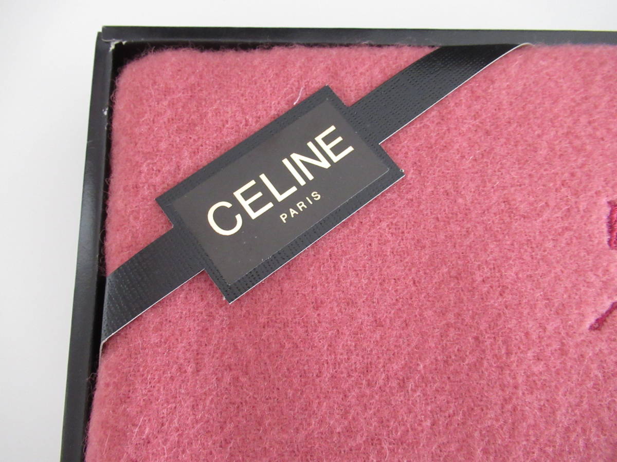 □未使用 CELINE セリーヌ ウール ひざ掛け ブランケット□ セリーヌ