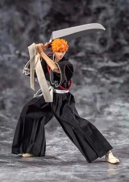 新品 BLEACH 1/12 可動フィギュア ブリーチ 黒崎一護 斬魄刀付き 塗装