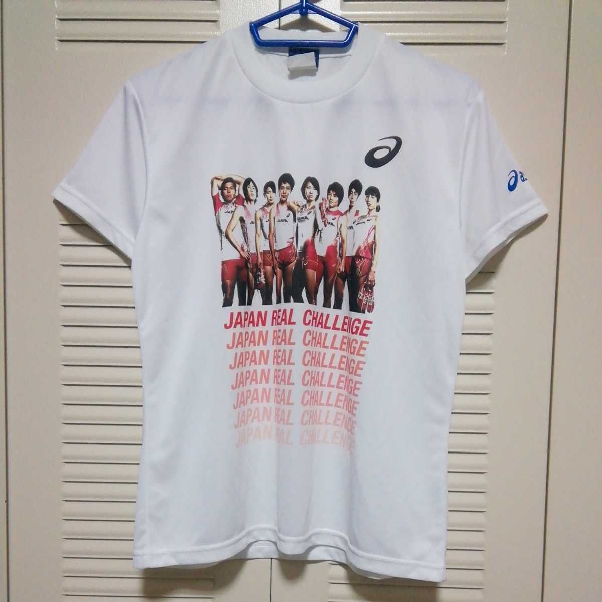 ☆【古着】ASICS(アシックス) 半袖 Tシャツ Mサイズ 陸上競技日本代表 