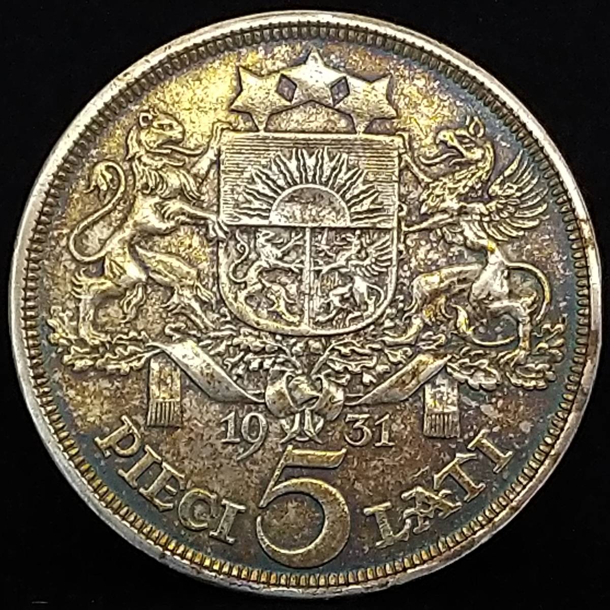 ラトビア銀貨5ラット 1931年25g ラトビア 銀貨 1931年 5ラティ Latvia silver Lati コレクション