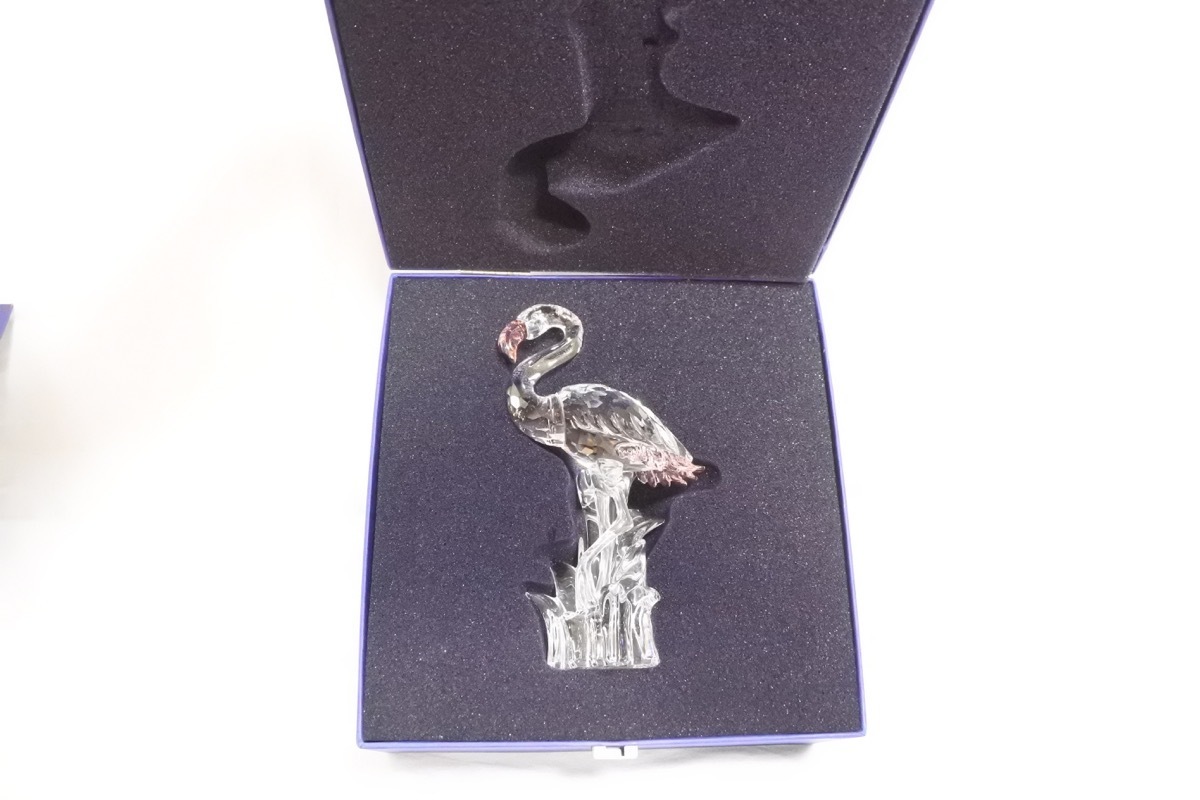 極美品】SWAROVSKI フラミンゴ フィギュリン クリスタル 箱付き 鳥