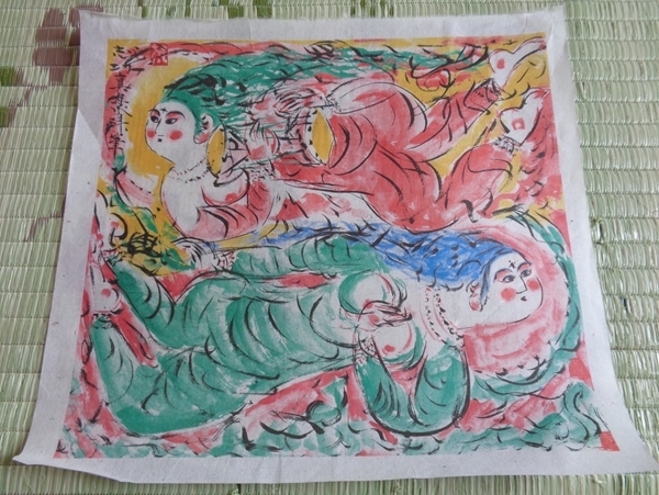 本物保証品】棟方志功 両妃飛天図（倭画） 工芸品 安川電機 【公式通販】