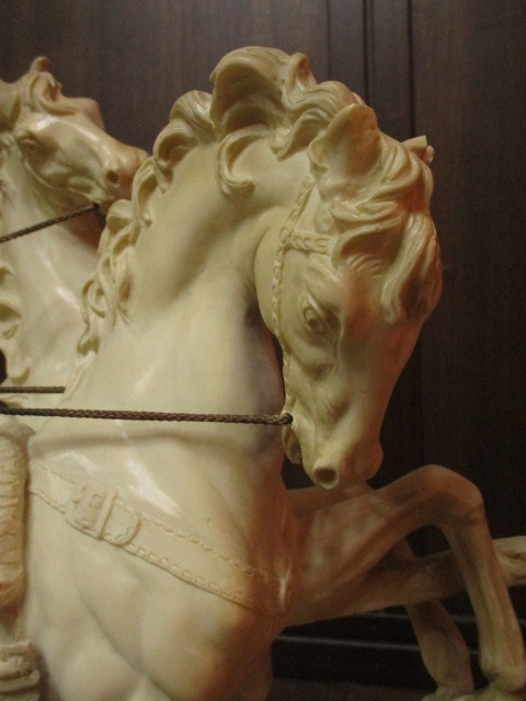 西洋美術 イタリア製 アンテルマ サンティーニ 彫刻 戦馬車像