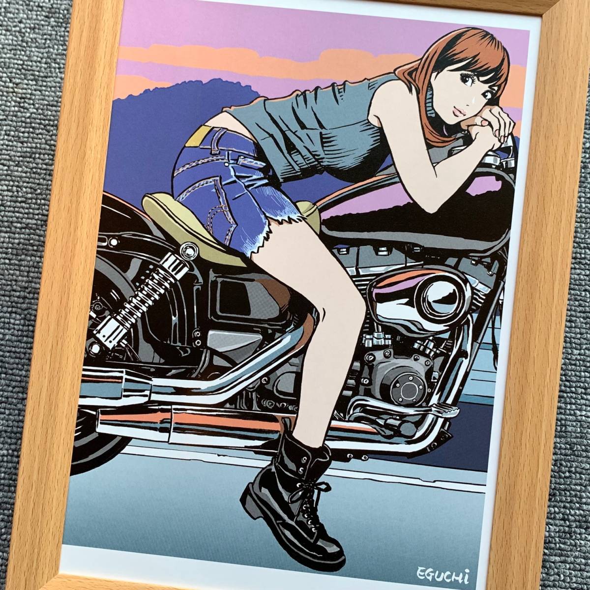 江口寿史 ブリヂストン B5サイズ 額入り イラスト 印刷物 ポスター風デザイン 額装品 アートフレーム インテリア 美女 印刷物 売買されたオークション情報 Yahooの商品情報をアーカイブ公開 オークファン Aucfan Com