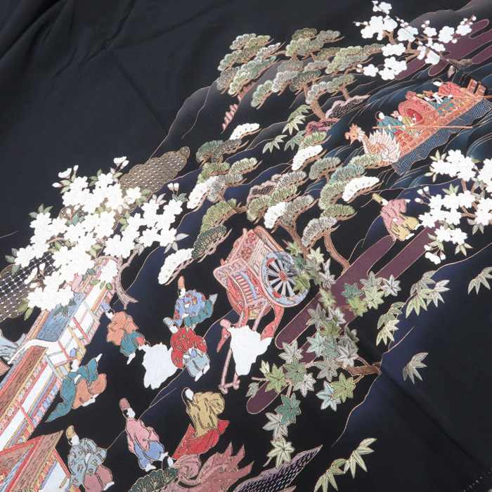 ★きもの北條★　特選　汕頭刺繍　スワトウ　螺鈿　引箔地　更紗文様　重厚華麗な刺繍の美　金　袋帯 A229-24 【中古】 スワトウ 卸問屋本決算SALE 総汕頭（スワトウ）刺繍 美品 特選 特選手加工染め手刺繍