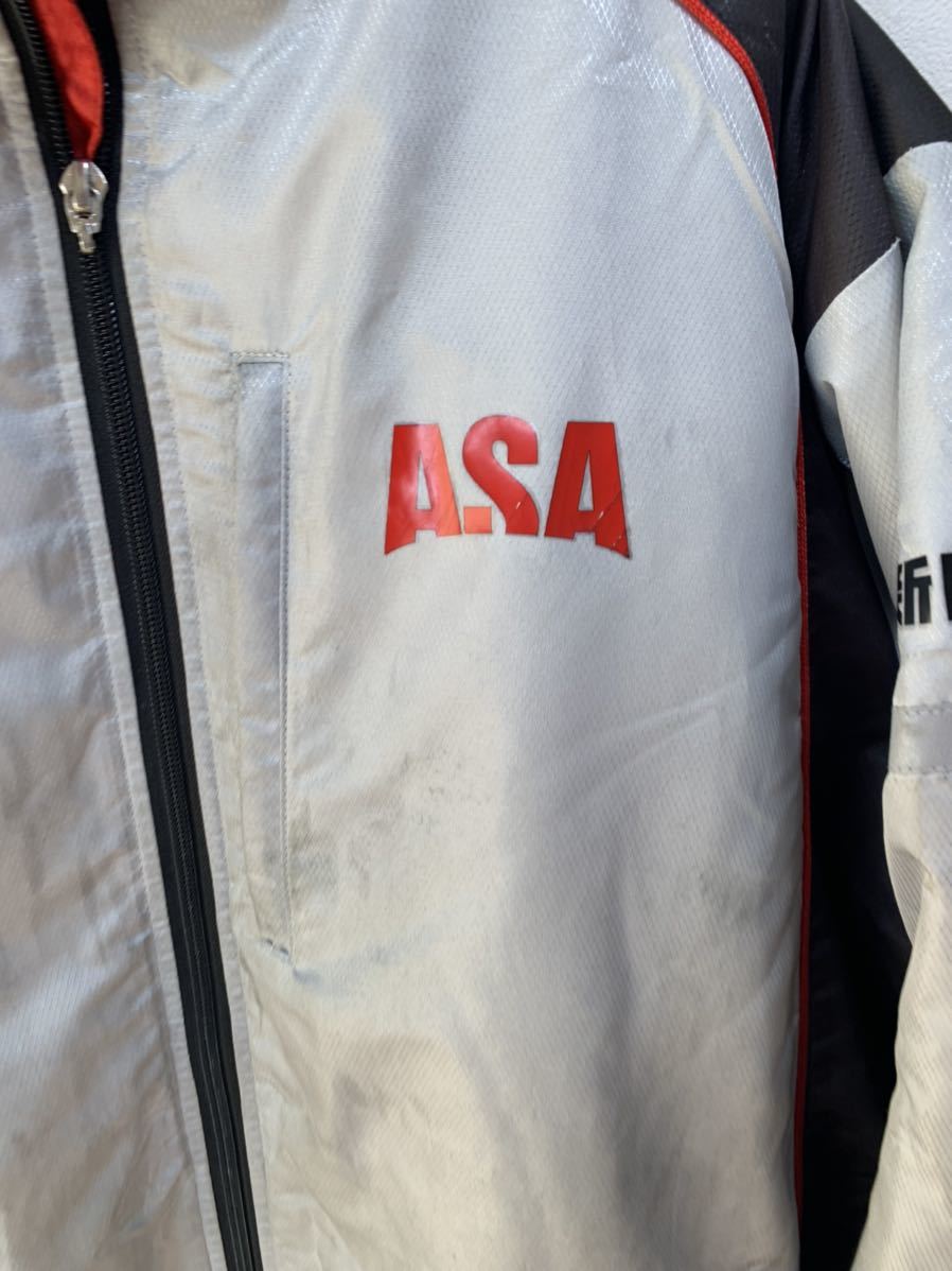 レア 朝日新聞 ASA ウインド ブレーカー 上着 LLサイズ 銀/シルバー