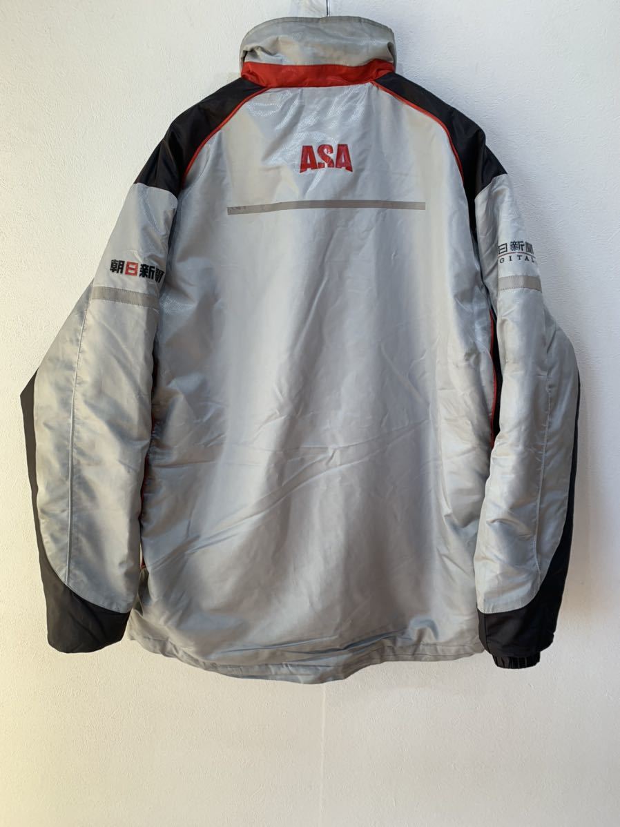 レア 朝日新聞 ASA ウインド ブレーカー 上着 LLサイズ 銀/シルバー