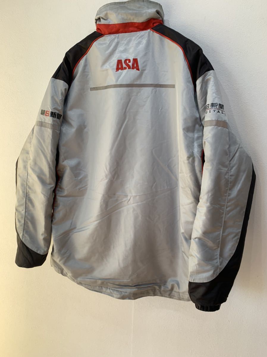 レア 朝日新聞 ASA ウインド ブレーカー 上着 LLサイズ 銀/シルバー
