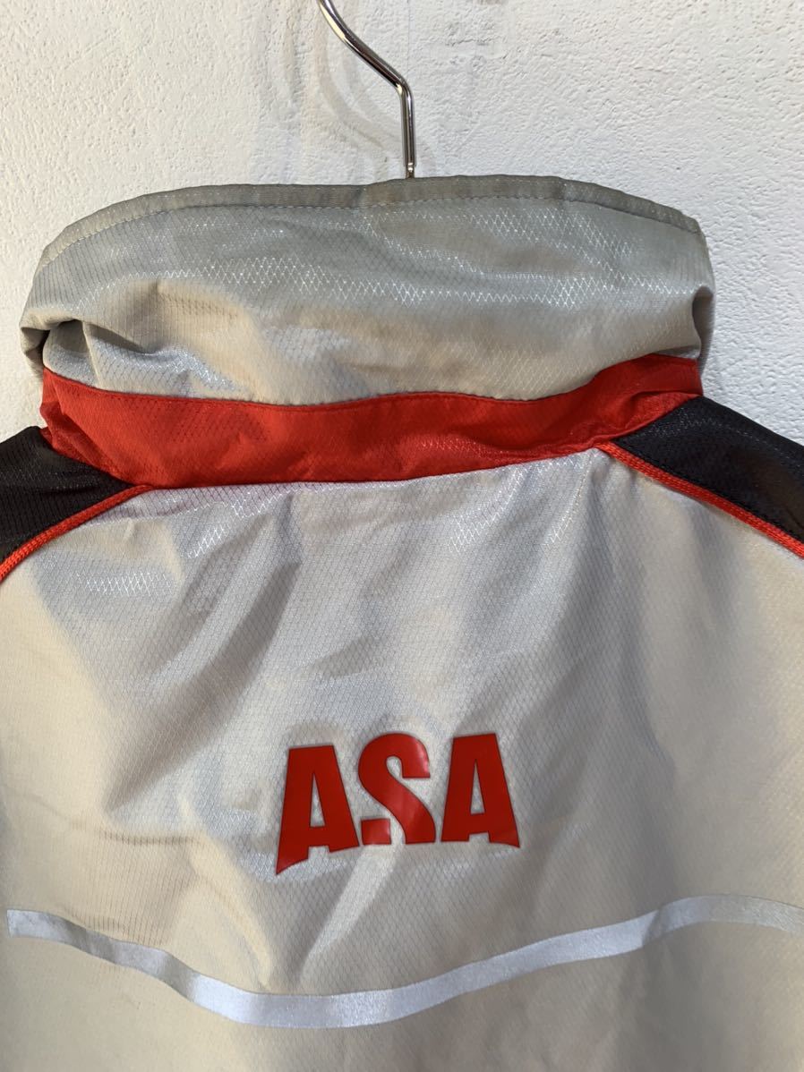 レア 朝日新聞 ASA ウインド ブレーカー 上着 LLサイズ 銀/シルバー