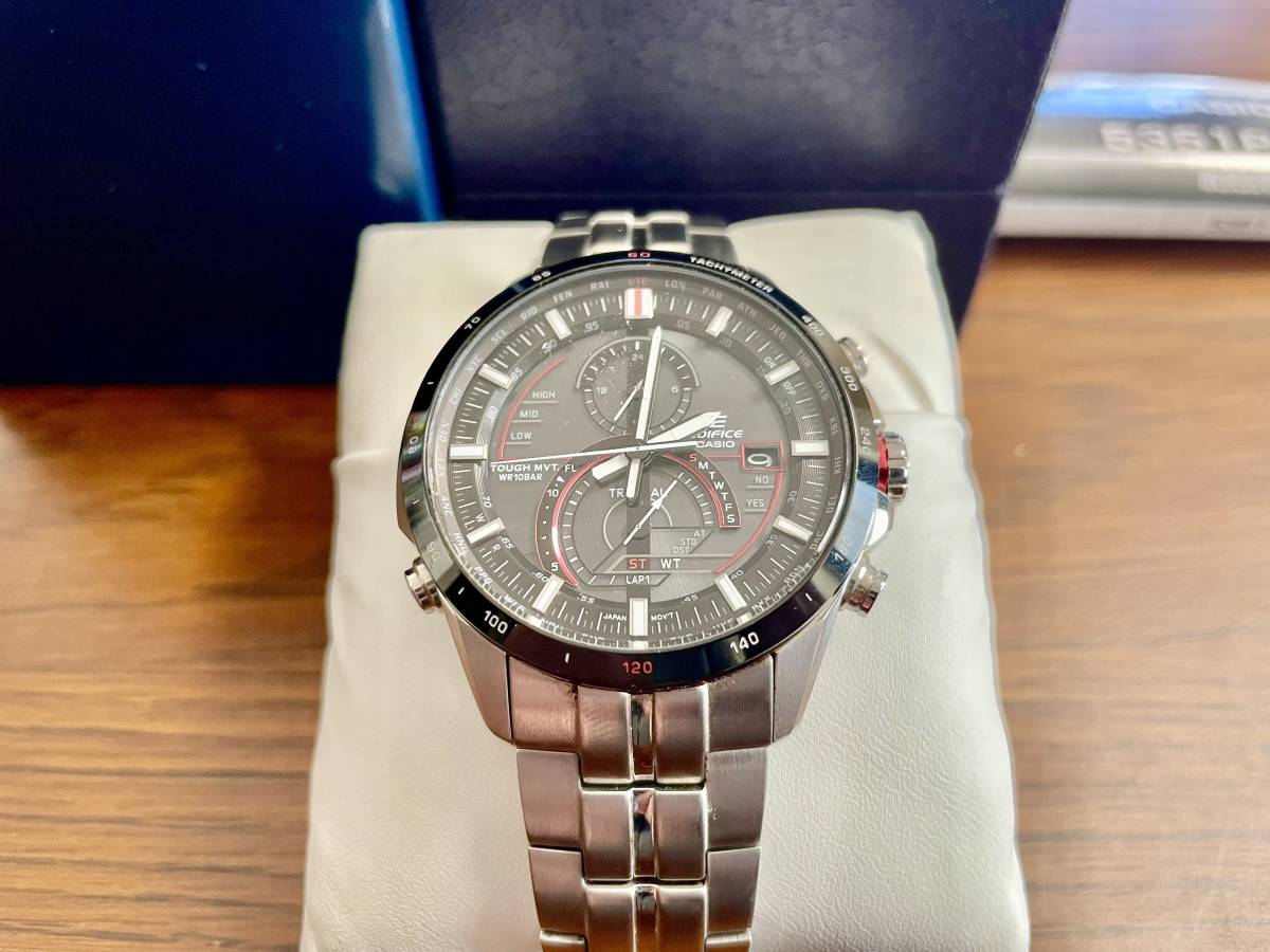 中古品 CASIO EDIFICE カシオ エディフィス ソーラー電波 メンズ 