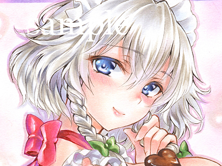 同人 手描きイラスト / 東方Project 十六夜 咲夜 / A4 イラストボード