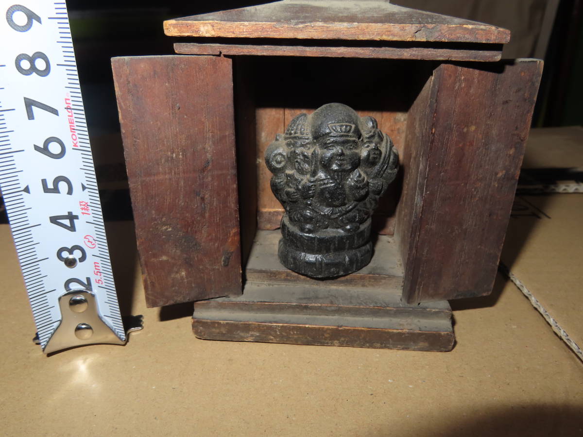美術品・アンティーク・コレクション 三面大黒天 木製 時代物 骨董品