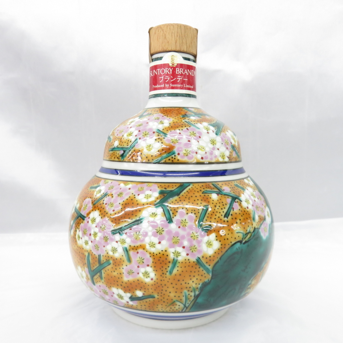 九谷焼　吉田屋風紅白梅分瓢形瓶 九谷焼 吉田屋風紅白梅分瓢形瓶