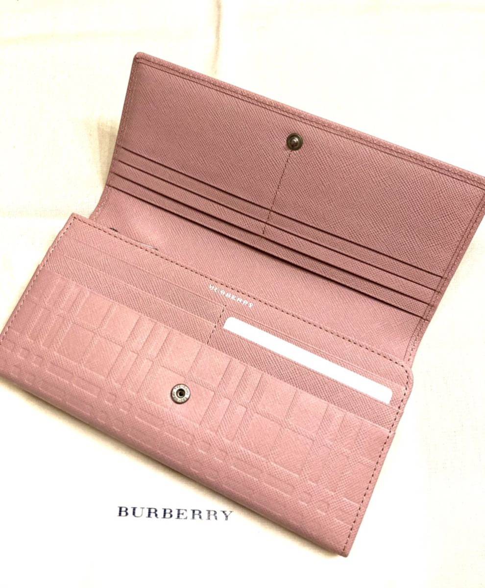 ☆新品未使用☆ 希少品 BURBERRY バーバリー ピンクレザー エンボス 
