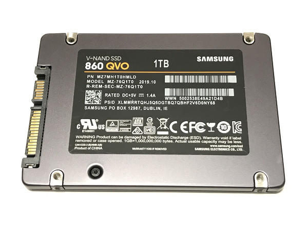PCパーツ Samsung 860 QVO 1TB SATA 2.5 内蔵 SSD 使用少⑬