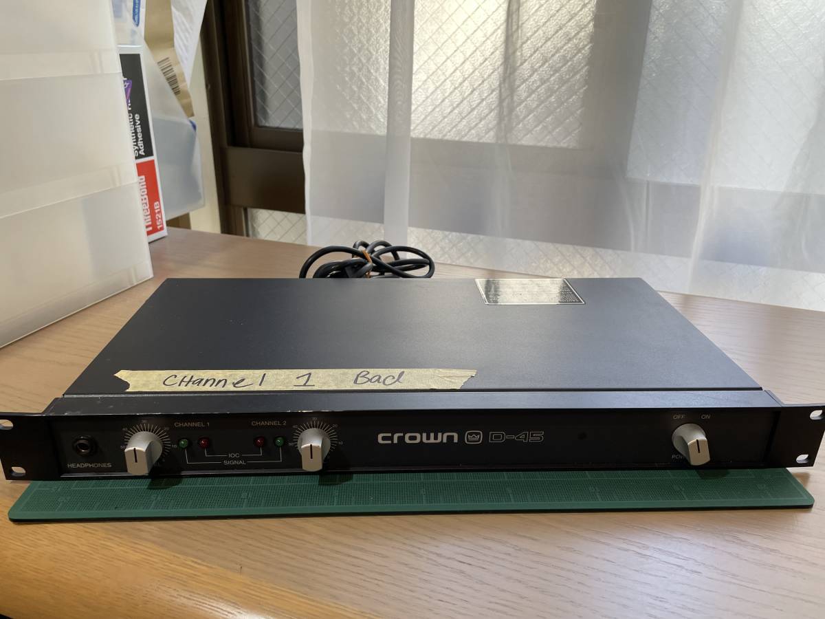 Amcron D-45 パワーアンプ 本体 ［ジャンク品］ ○中古 AMCRON/CROWN D-45 パワーアンプ D-45 クラウン パワーアンプ