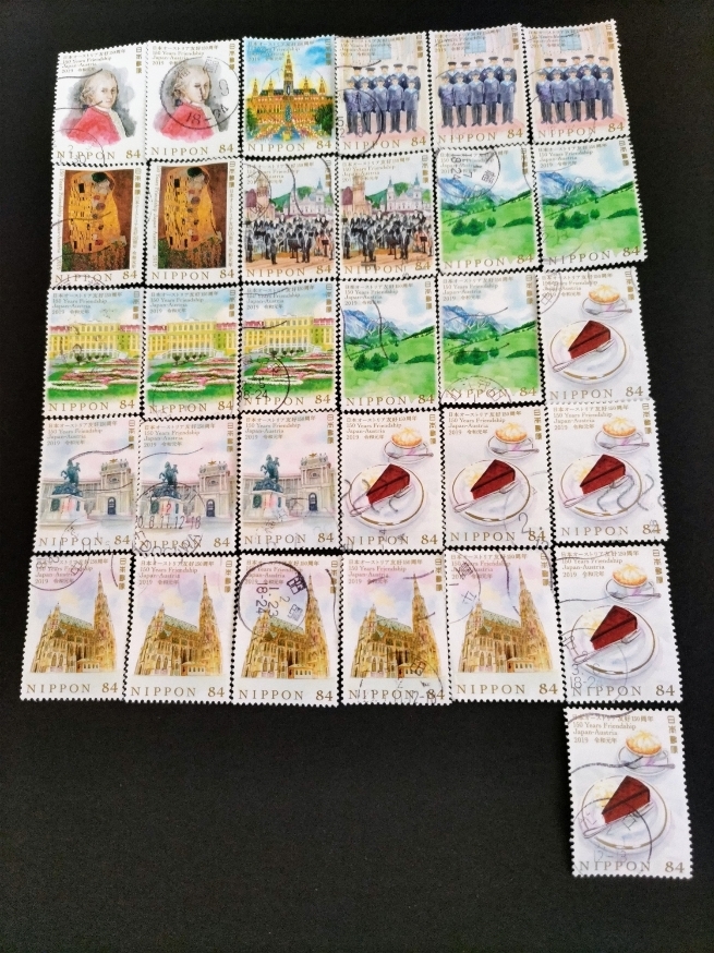 日本の古切手日本とアメリカ11枚