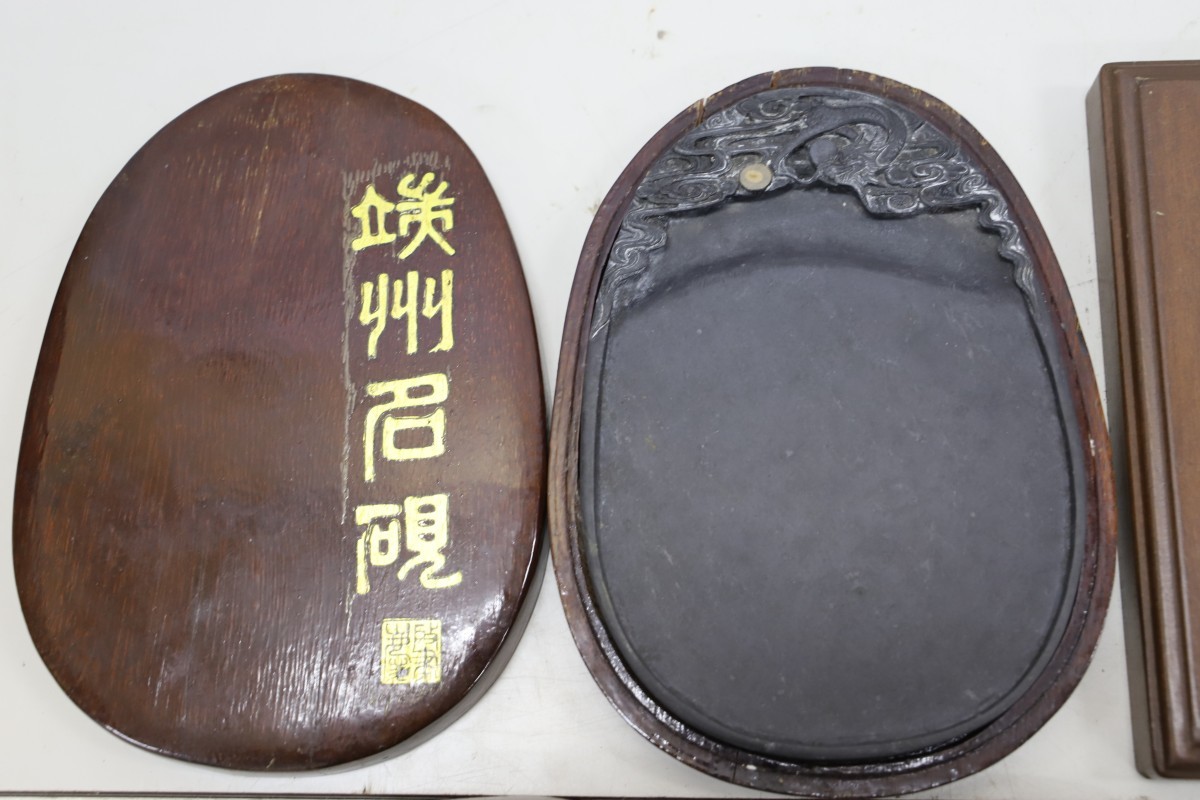 硯おまとめ5点 端渓硯/手風慵展八行書 兎 竹 笹/端州名硯 石眼 雲龍文 