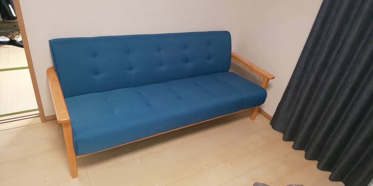 新品同様 ★カリモク調　3人掛けソファ ★北欧アンティーク 木肘レトロ★_3