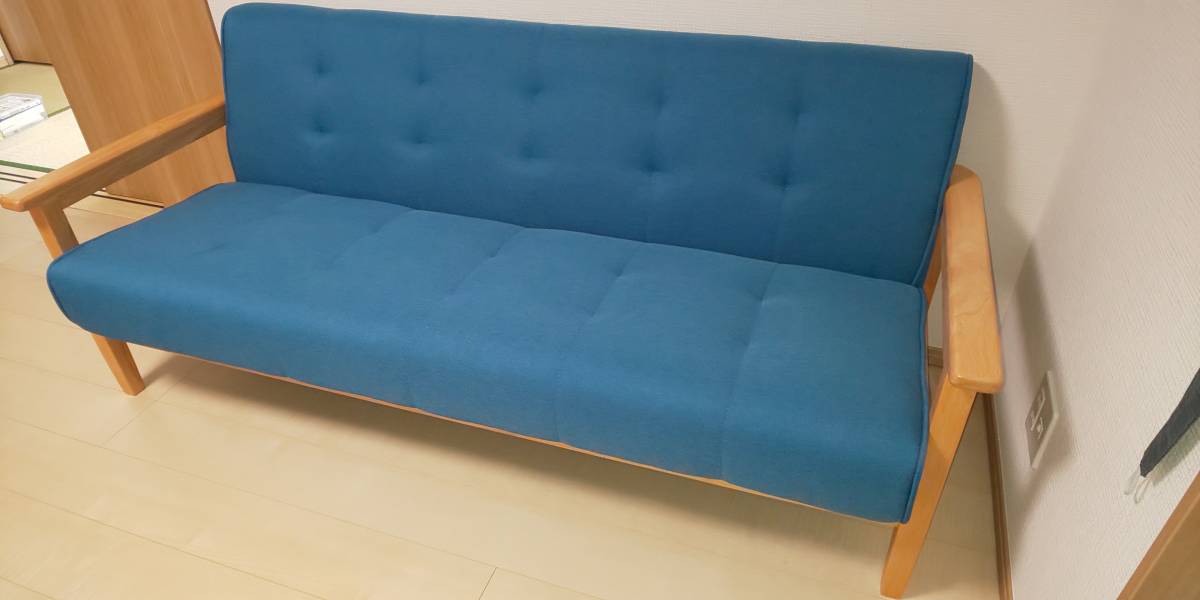 新品同様 ★カリモク調　3人掛けソファ ★北欧アンティーク 木肘レトロ★_4