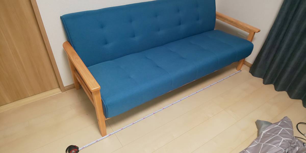 新品同様 ★カリモク調　3人掛けソファ ★北欧アンティーク 木肘レトロ★_9