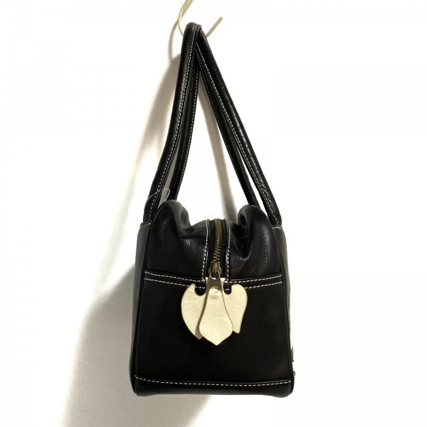 イビザ IBIZA ハンドバッグ - レザー 黒×白 ハート 美品 バッグ IBIZA 
