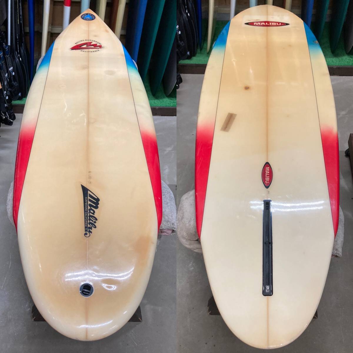 5000円スタート! MALIBU マリブ サーフボード 6.2ft RETRO SINGLE FIN