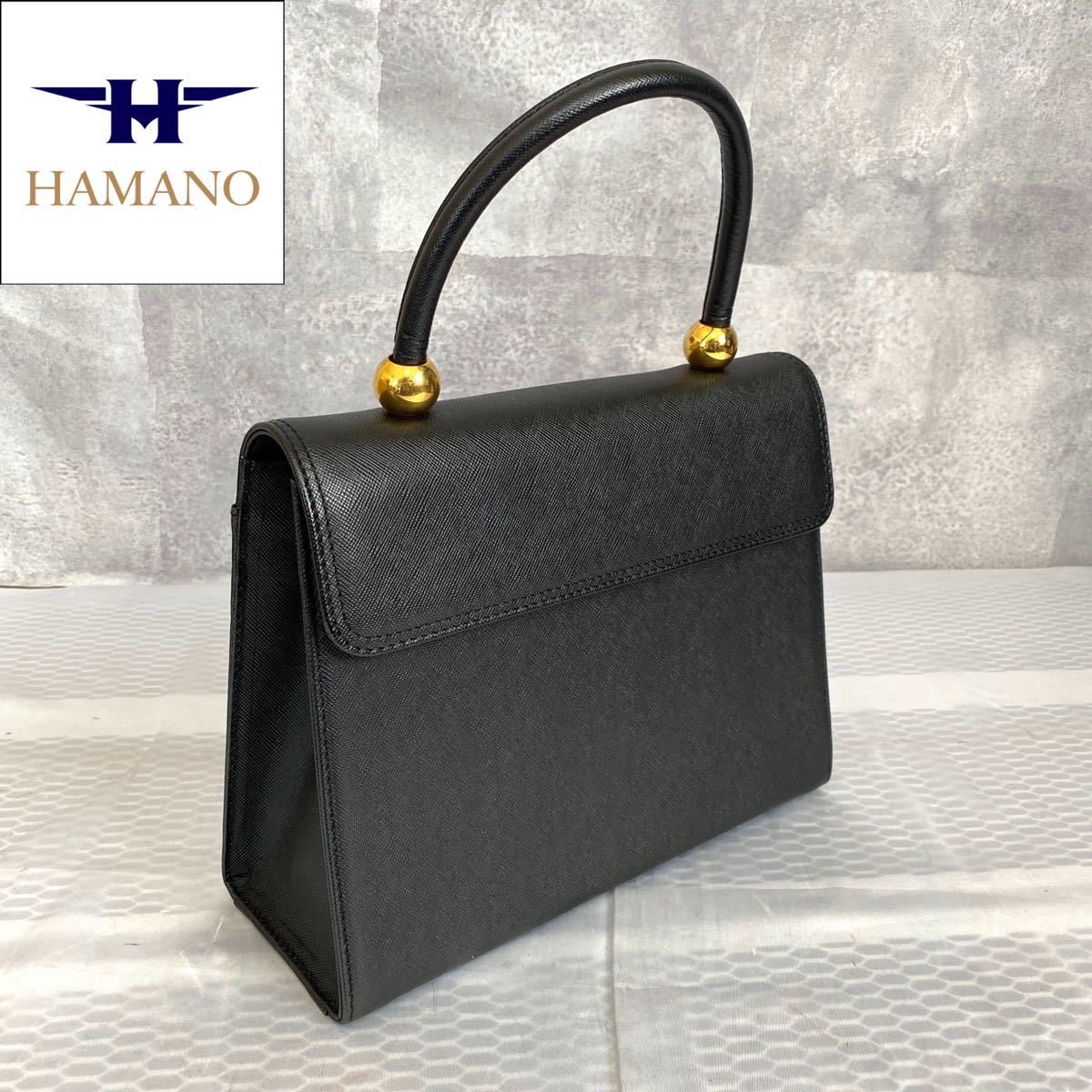 美品 HAMANO ハマノ 濱野皮革工藝 皇室御用達 ハンドバッグ トート 