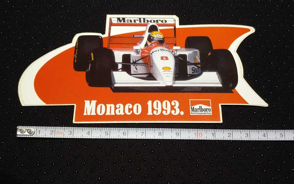 未使用 当時物ステッカー】1993年 F1 モナコGP #8 アイルトン セナ 