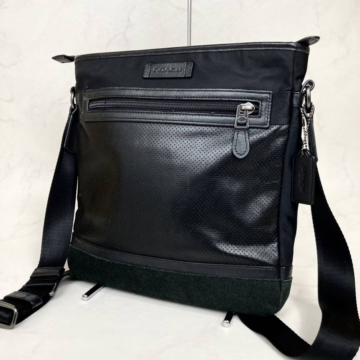 1円〜 【至高の逸品】COACH コーチ メンズ シグネチャー ナイロン 