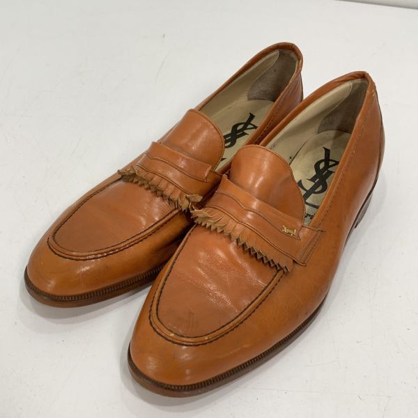 セール，得価 YSL paris イブサンローラン ローファー 26.5㎝ 皮 靴 茶 ブラウン アンティーク(その他)｜売買されたオークション情報、yahooの商品情報をアーカイブ公開 - オークファン 男性用