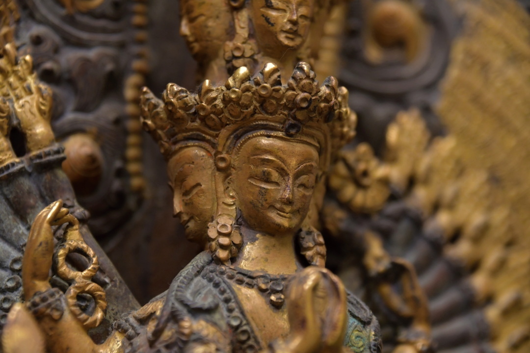 624 チベット 鍍金十一面千手千眼観音菩薩像 ○西藏美術 チベット密教