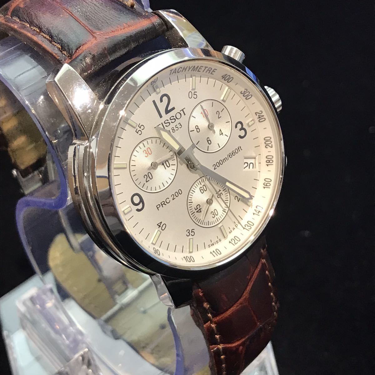 TISSOT】ティソ T461 クロノグラフ デイト 白文字盤 クォーツ 腕時計 
