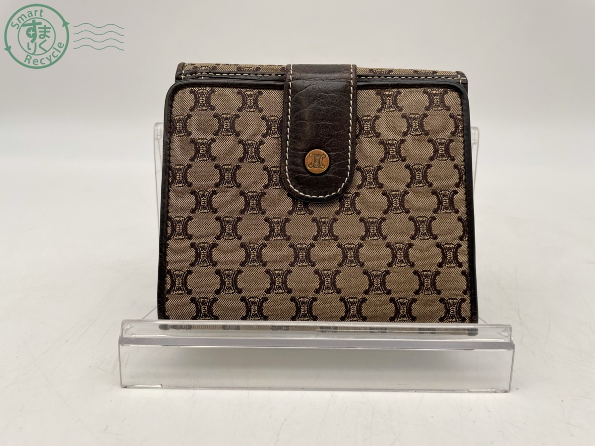 CELINE 三つ折り財布 ダークブルー/ブラウン CELINE 三つ折り財布