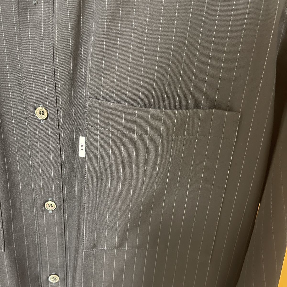 良品 GRAPHPAPER SELVAGE WOOL L/S BOX SHIRT - BLACK_ST グラフ