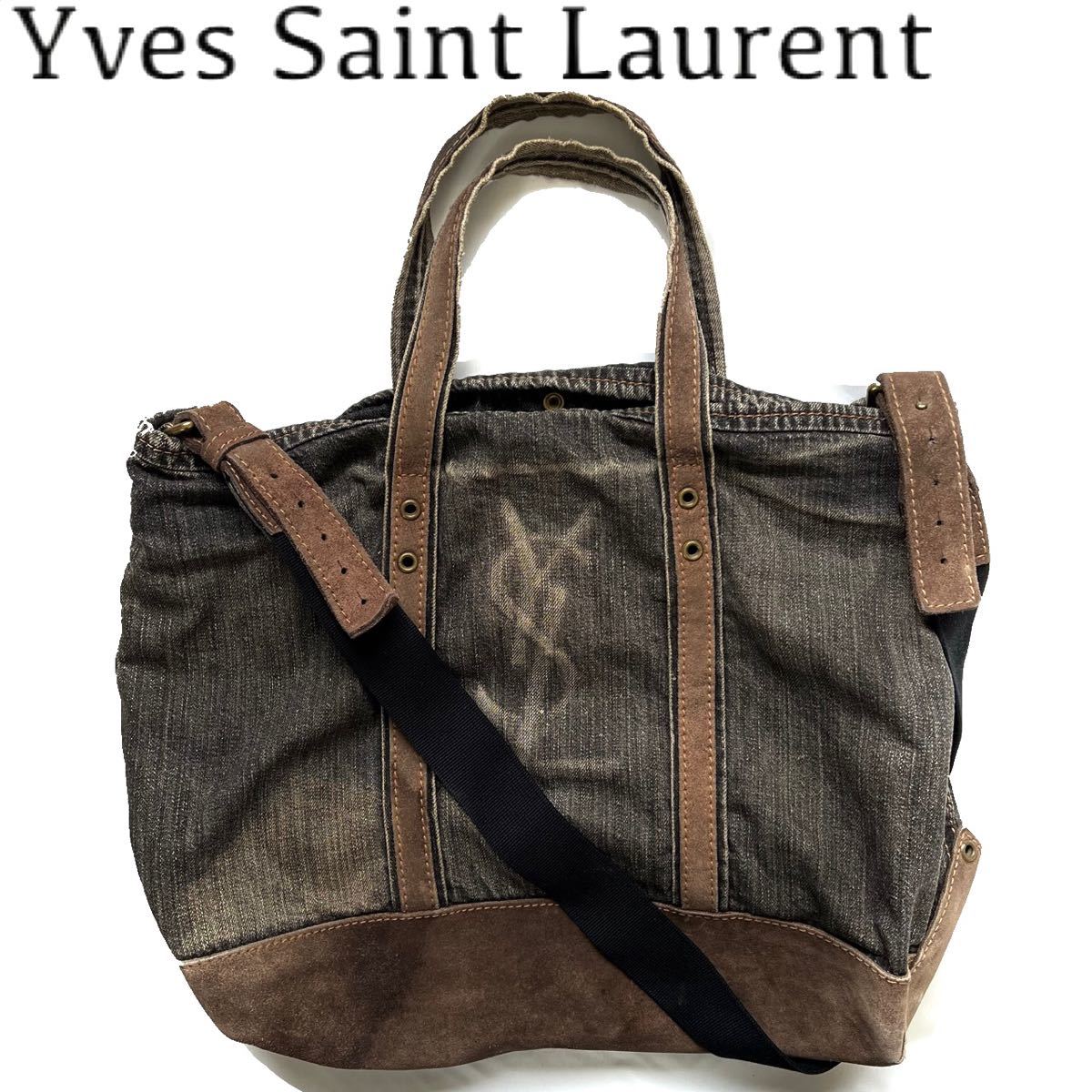 YVES SAINT LAURENT デニム ハンドバッグ Saint Laurent イヴサンローラン リヴゴーシュYves ローラン デニム