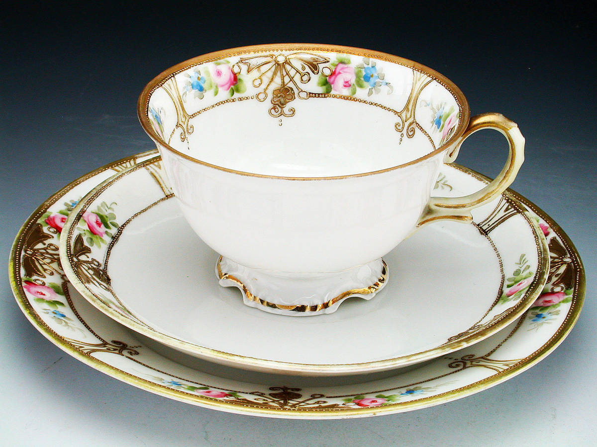 オールドノリタケ - カップ＆ソーサー 金盛 大皿 トリオ Noritake 
