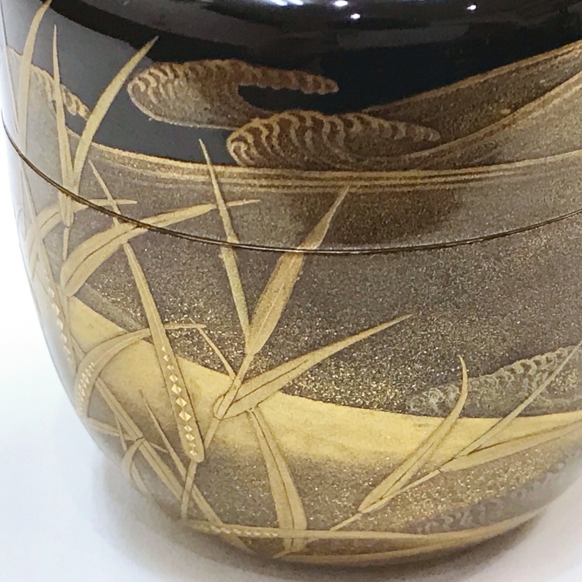 金地鳴門蒔絵棗 加賀蒔絵師 野村大仙(作) 共箱 | 古美術ささき