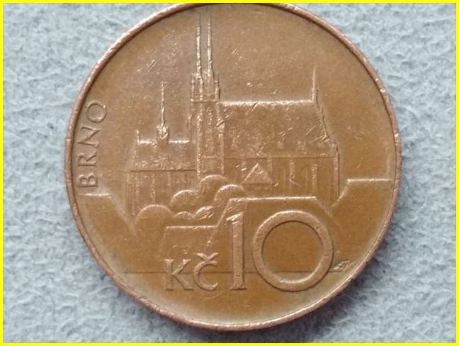 チェコ 10コルナ 硬貨/1994年】 チェコ 10KC/チェココルナ/銅貨/旧硬貨 