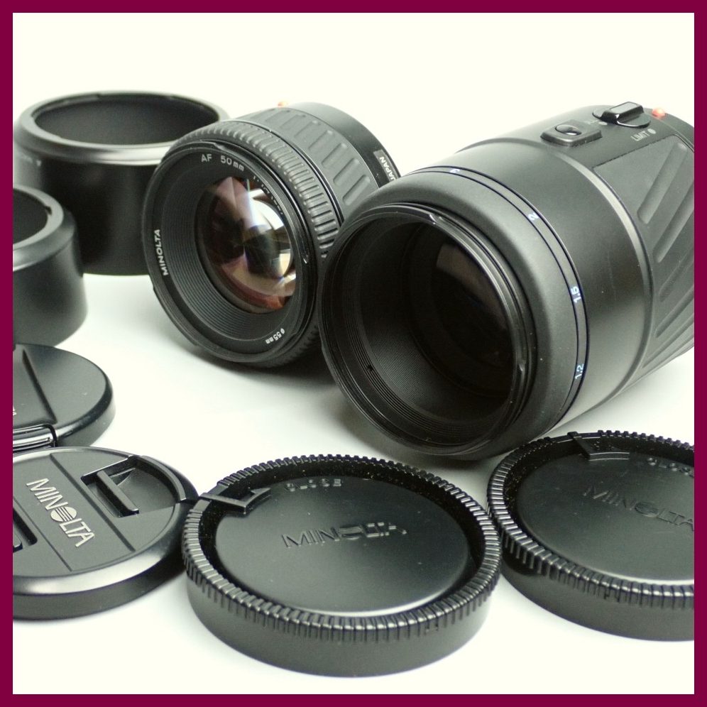 ☆1円 MINOLTA/ミノルタ レンズ 2点セット/AF MACRO 100mm F2.8 + AF