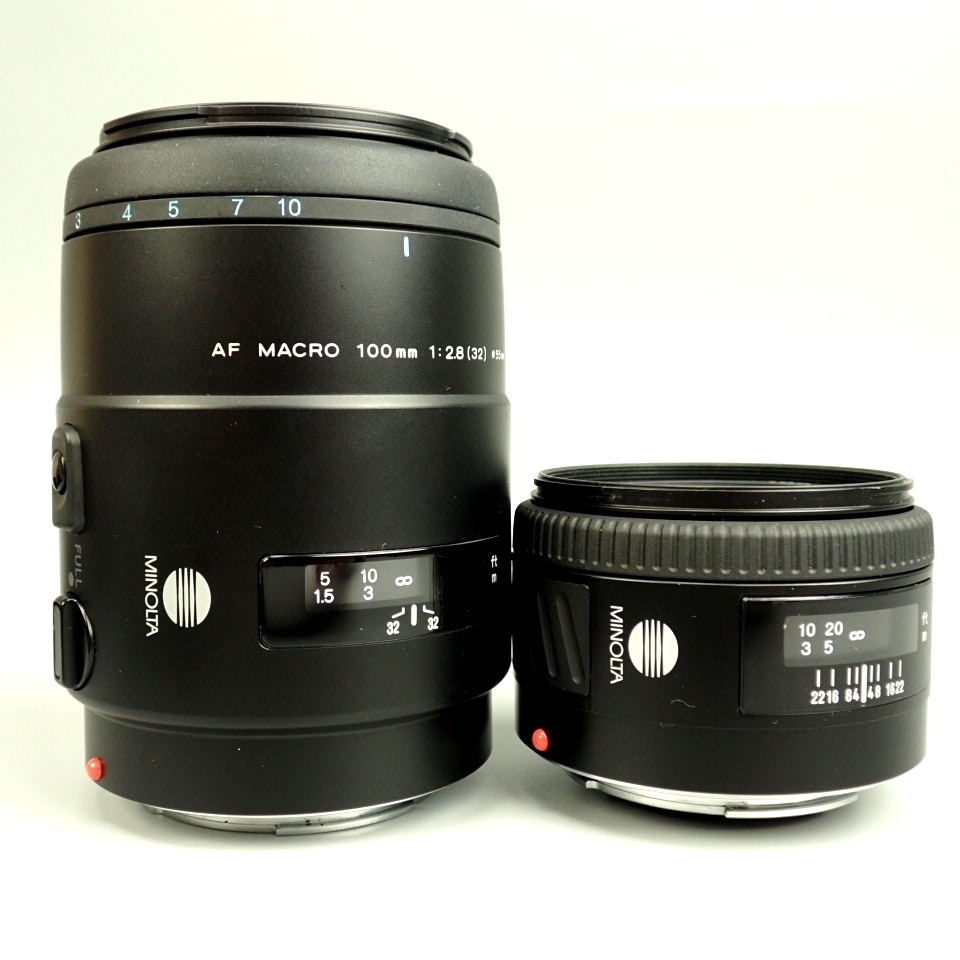 ☆1円 MINOLTA/ミノルタ レンズ 2点セット/AF MACRO 100mm F2.8 + AF
