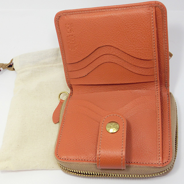 新品未使用】イルビゾンテ 二つ折り 財布 オレンジ レッド系