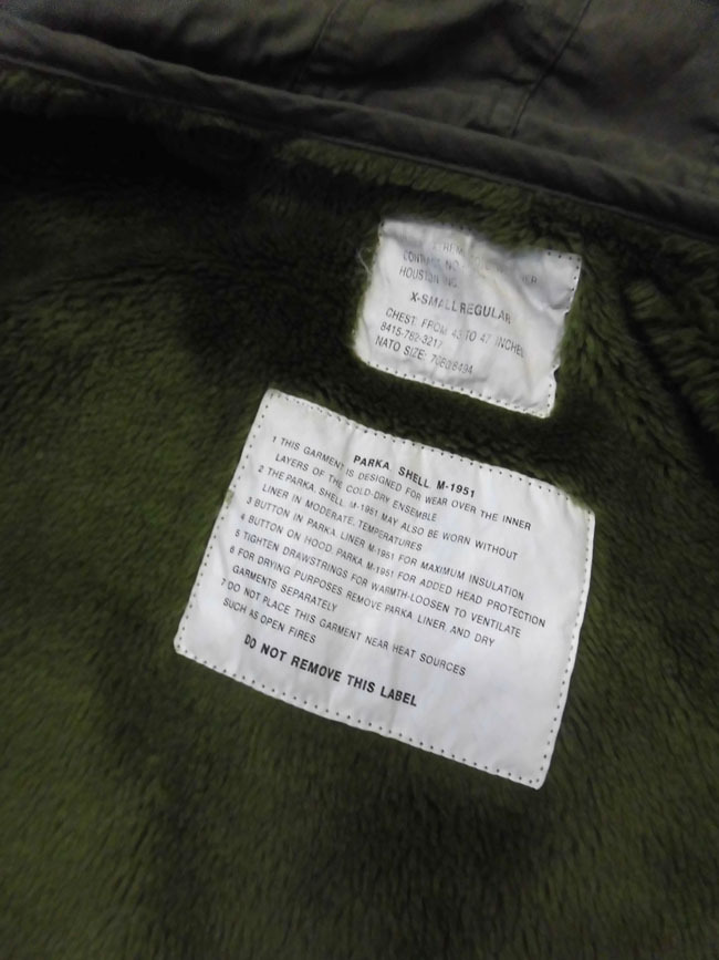HOUSTON M-1951 PARKA 6043-87-1 ボアライナー付 モッズコート SHELL サイズXXS &frasl; ヒューストン HOUSTON(ヒューストン) HOUSTON（ヒューストン） (ヒューストン) 公式通販 M-51 -全3色