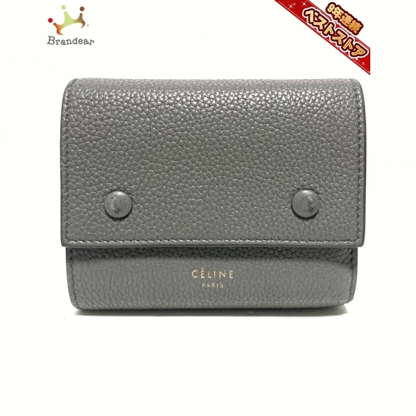 セリーヌ CELINE 2つ折り財布 - レザー グレー 財布 セリーヌ CELINE