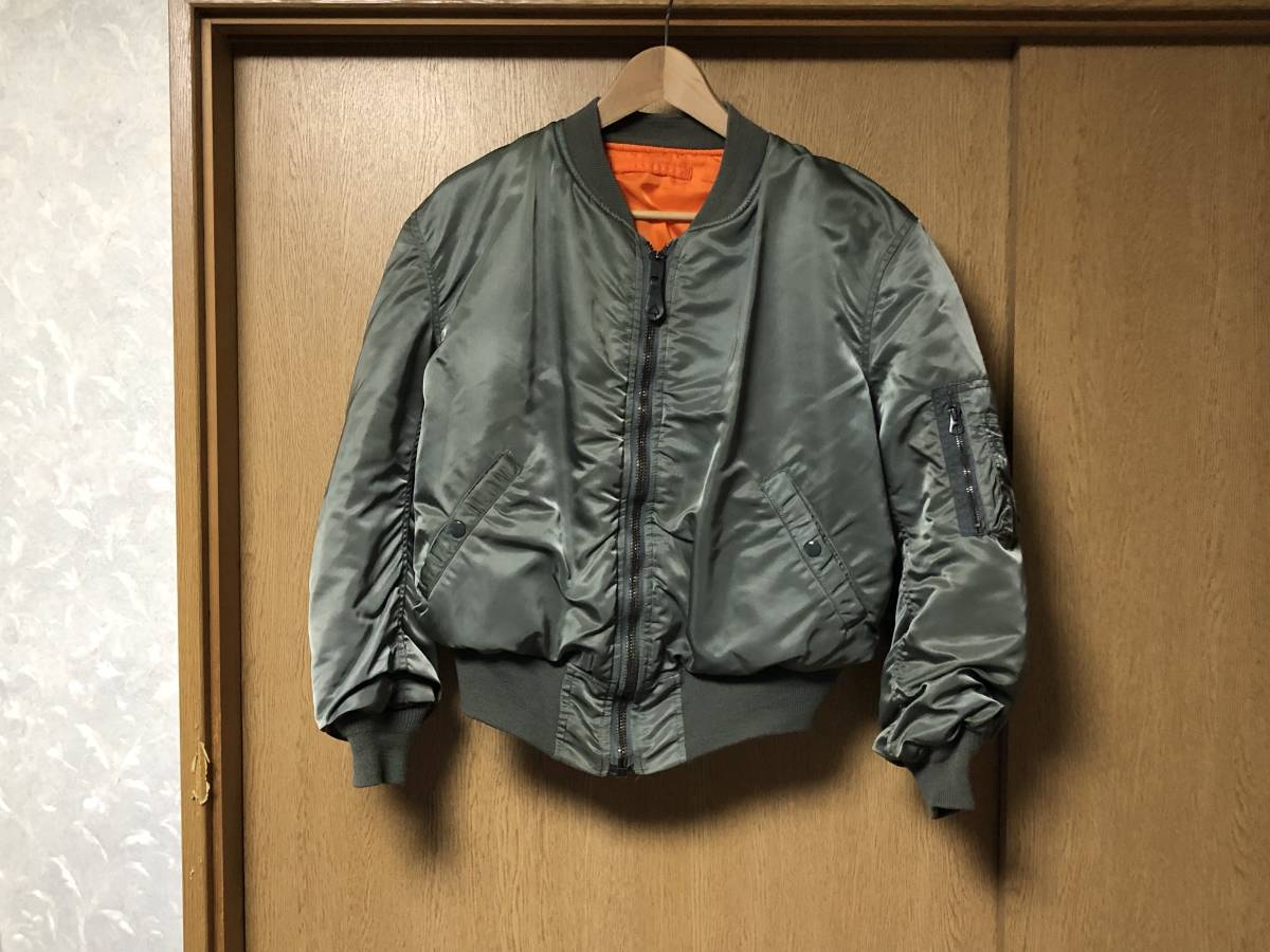 ALPHA INDUSTRIES レザージャケット MEDIUM 1968年 アルファ ALPHA MA-1 フライトジャケット 1968年 復刻モデル L
