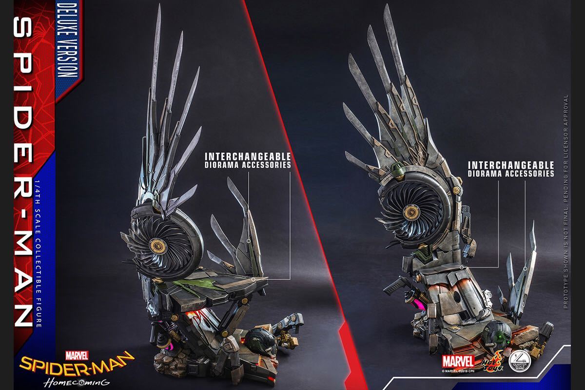 クオーター・スケール『スパイダーマン：ホームカミング』１／４ クオーター・スケール スパイダーマン 『スパイダーマン ホームカミング』1&frasl;4スケールフィギュア デラックス版 ホットトイズ 1&frasl;4スケールのビッグサイズ！ホット ヴァルチャーの発光台座付き♪ クオーター・スケール『スパイダーマン：ホームカミング』１／４スケールフィギュア 1&frasl;4 HotToys 『スパイダーマン：ホーム スパイダーマン（デラックス版） スパイダーマン：ホームカミング 「スパイダーマン