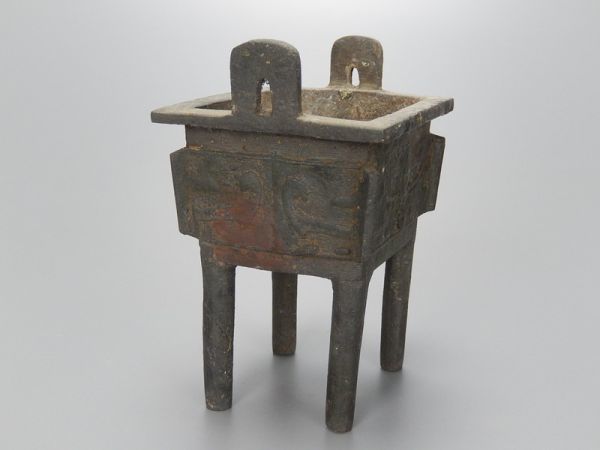 中国古玩 唐物 古銅造 時代物 極上品 饕餮文 香炉 在印 花瓶 初