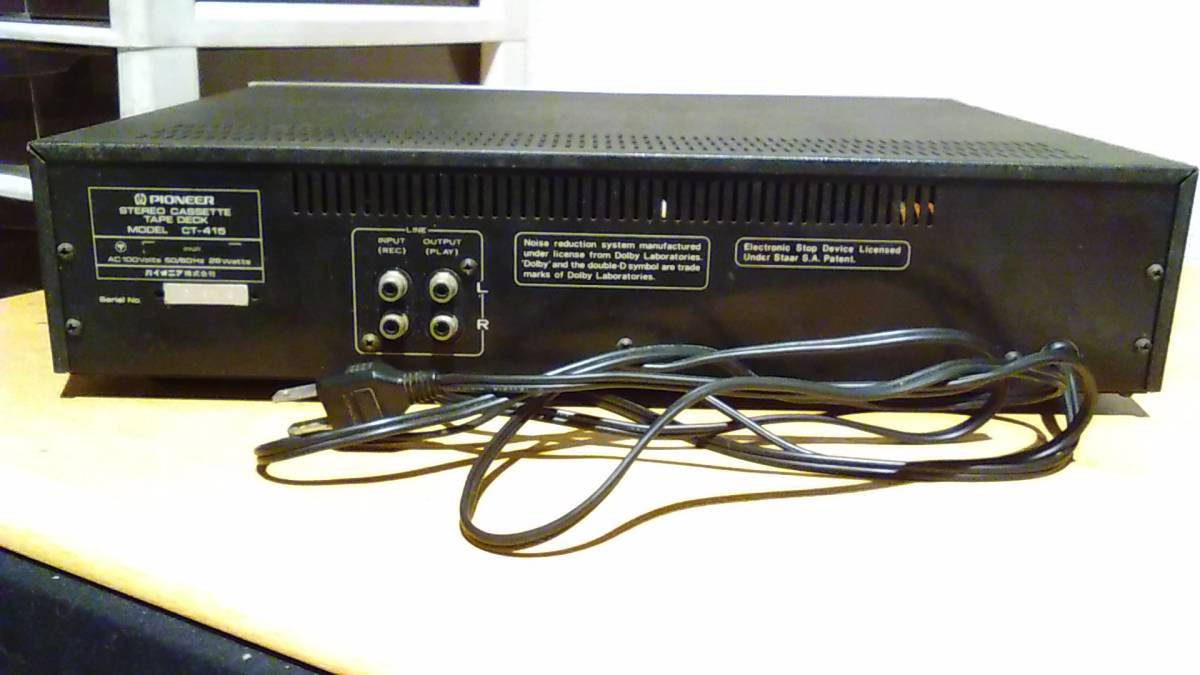 PIONEER パイオナア CT-415 カセットデッキ 再生録音等OK ジャンク FL