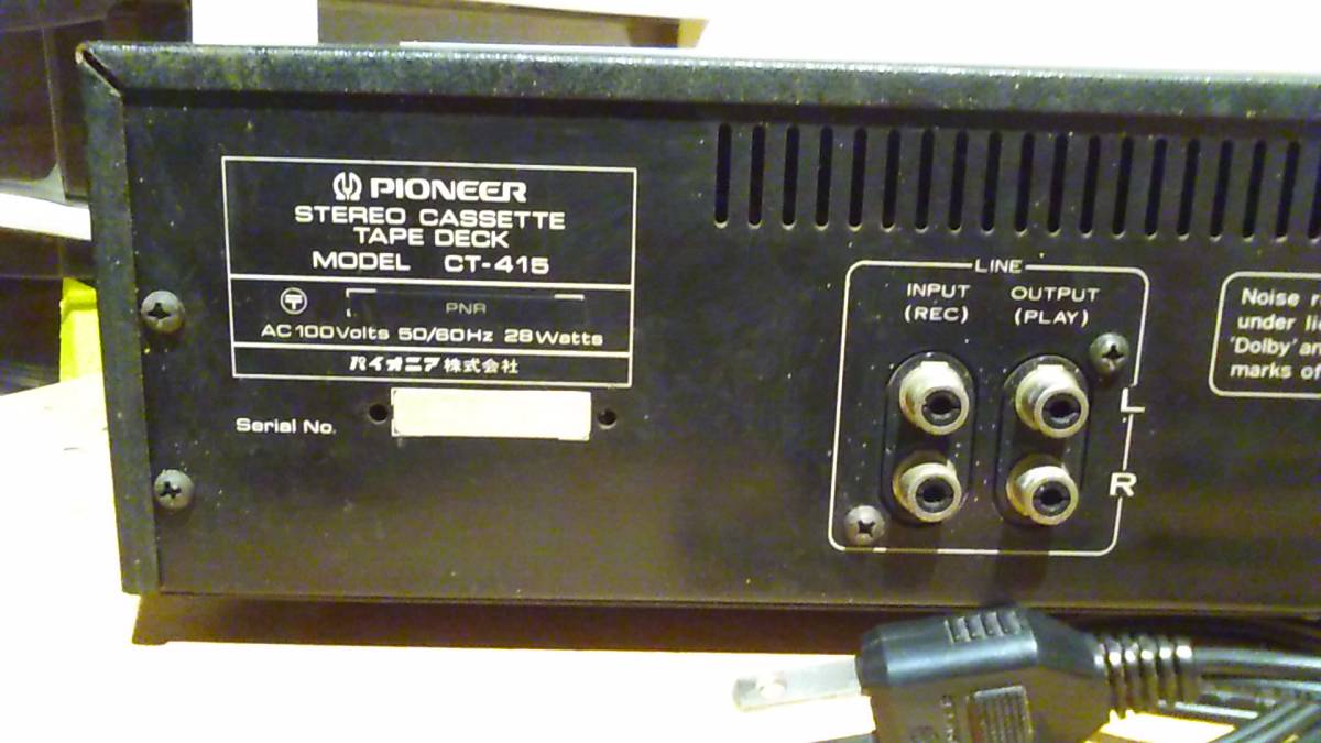 PIONEER パイオナア CT-415 カセットデッキ 再生録音等OK ジャンク FL