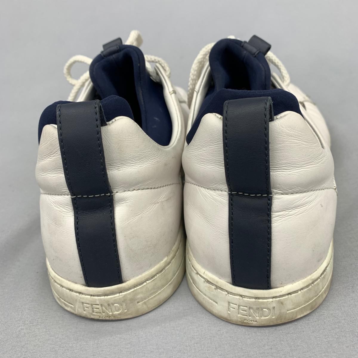 FENDI ネイビー レザー スニーカーサイズ5